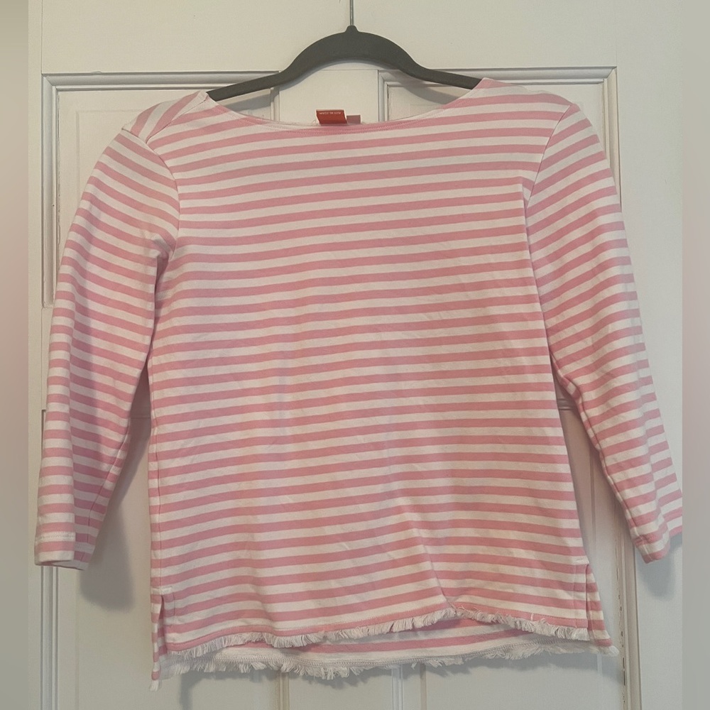 Persifor Pink and White Stripe Top XS